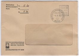 FRANCO NN-Umschlag der Wertzeichen Verkaufsstelle BERN