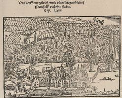 Zürich Holzschnitt von Sebastian Münster um 1550