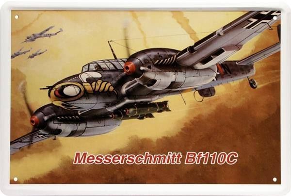 Insegne: Blechschild-MESSEERSCHMITT BF 110 C – Nuovo e nell'imballaggio originale da Rupperswil venduto da big-one-sale