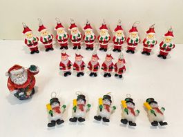 21 Vintage Weichnachtsbaum Deko Figuren St. Klaus Schneemann