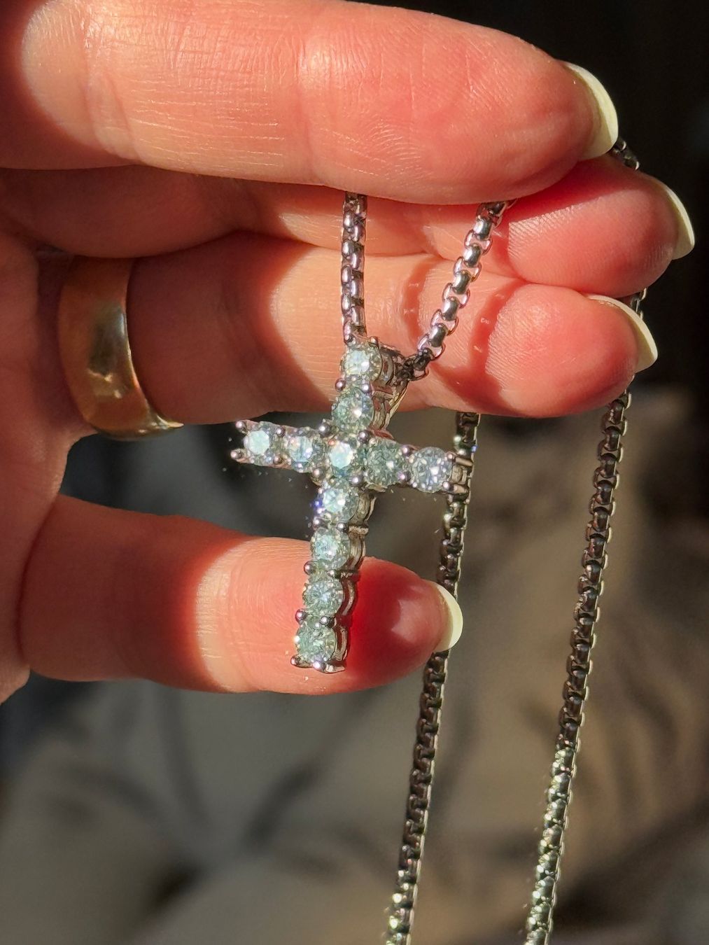 Catenine: Cross with 11 moissanites 3.8 mm each – Nuovo e nell'imballaggio originale da Genève venduto da AWWA 7