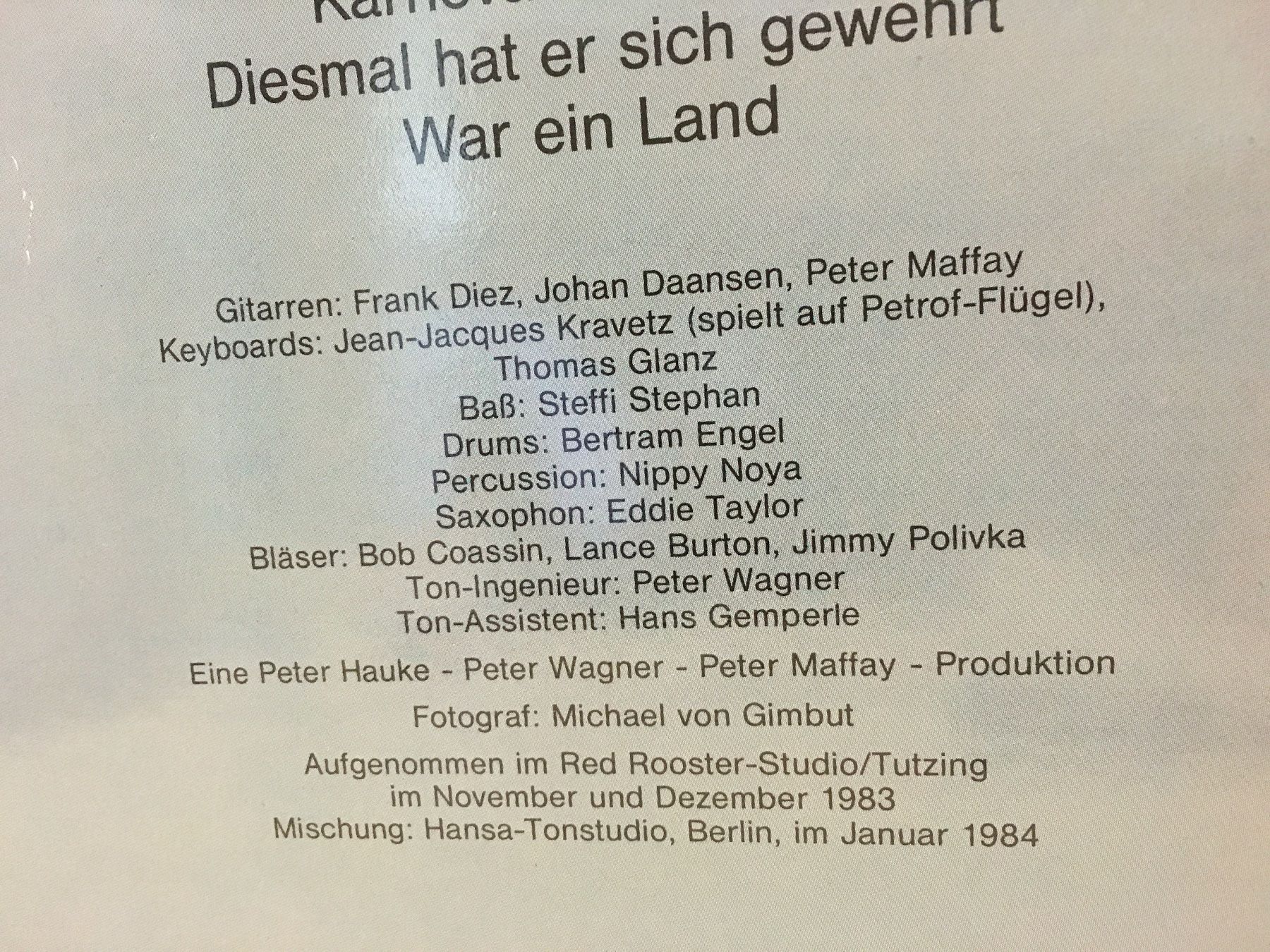 Dischi in vinile: Schallplatte - PETER MAFFAY - CARAMBOLAGE - TELDEC - 1984 – Usato da Andwil SG venduto da Rainboli 3