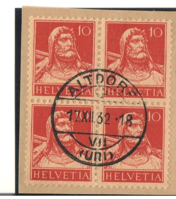 Alle Briefmarken: Tellbrustbild – Gebraucht aus Echichens von Topfila
