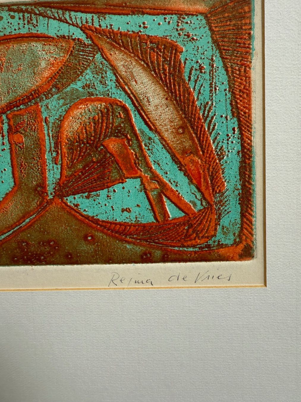 Xilografie: Holzschnitt " Scampi" von Regina de Vries – Usato da Winterthur venduto da Barunggeli 1