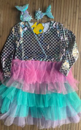 Meerjungfrau Kleid mit Zubehör, Grösse 116, Fasnacht
