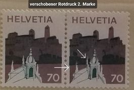 MA80) 532, Abart verschobener Rotdruck Klebstelle postfrisch