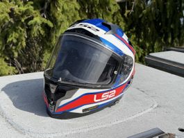 Motorradhelm LS2 Challenger blau weiss rot Grösse S