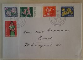 ZB131) 1962 FDC Pro Juventute (P1) Kt. 12.-