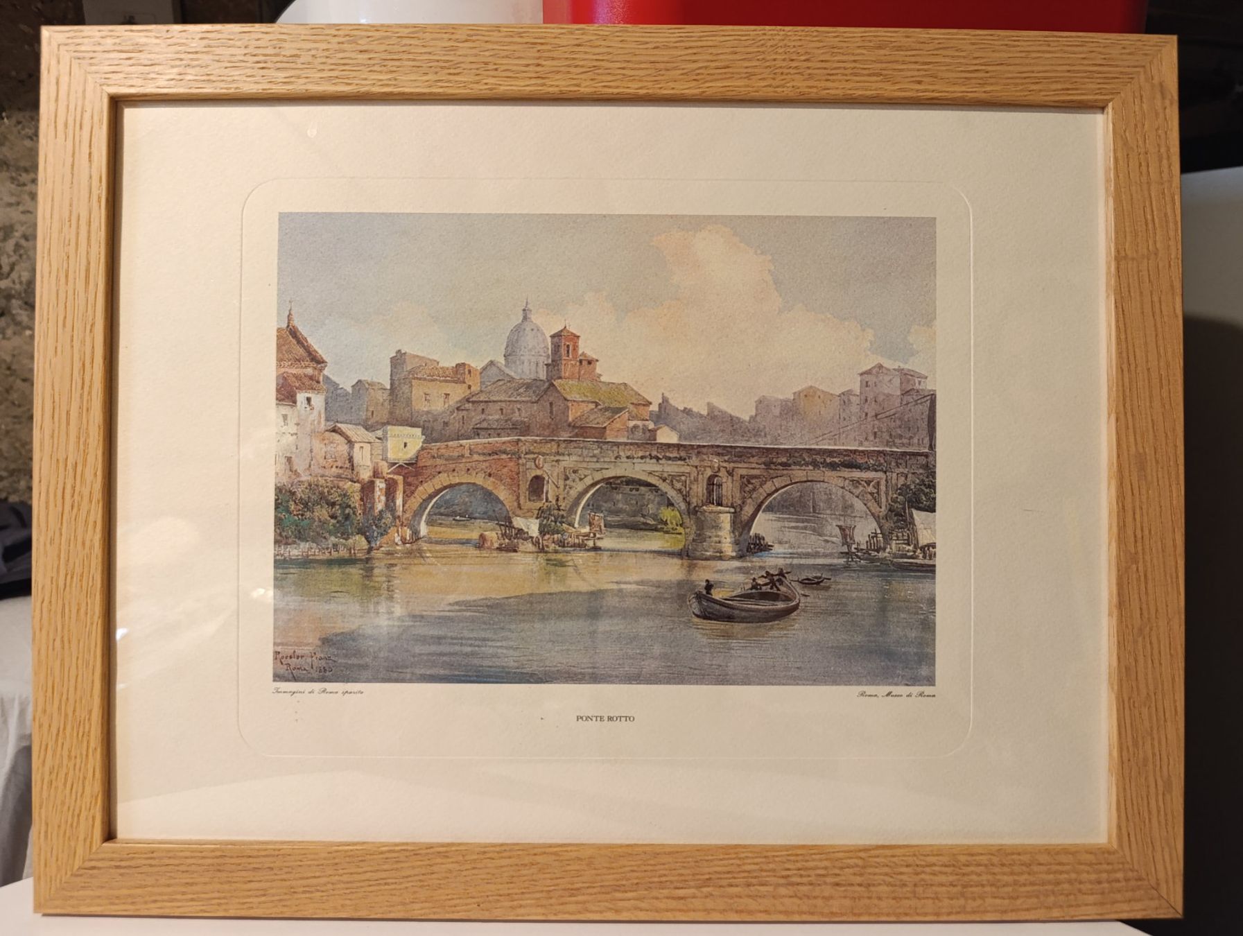 Foto & Immagini: Wandbild mit Rahmen: Brücke in Rom – Usato da Bern venduto da sim_8y66
