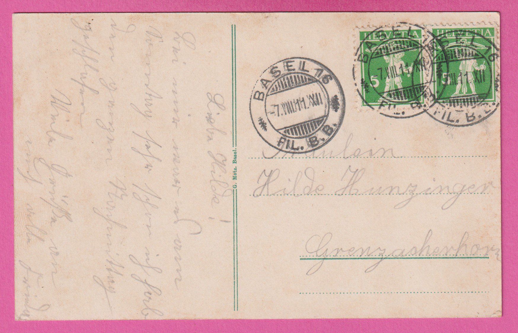 Cartoline postali: Basel gel 1911 – Usato da Einsiedeln venduto da dillie 1