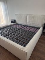 Doppelbett ohne  Lattenrost beige Stoff gebraucht Zustand