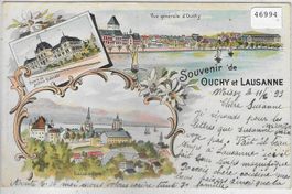 Souvenir de Ouchy et Lausanne - Litho 1899