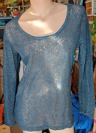 graue Spitzenbluse von Nile im L