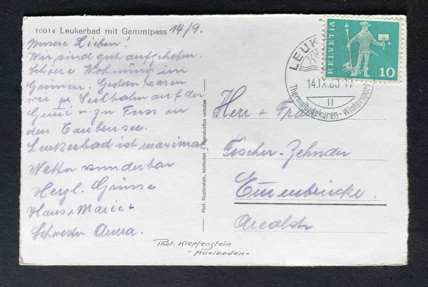 Cartoline postali: AK Leukerbad mit Gemmipass – Usato da Goldau venduto da artelier1 1