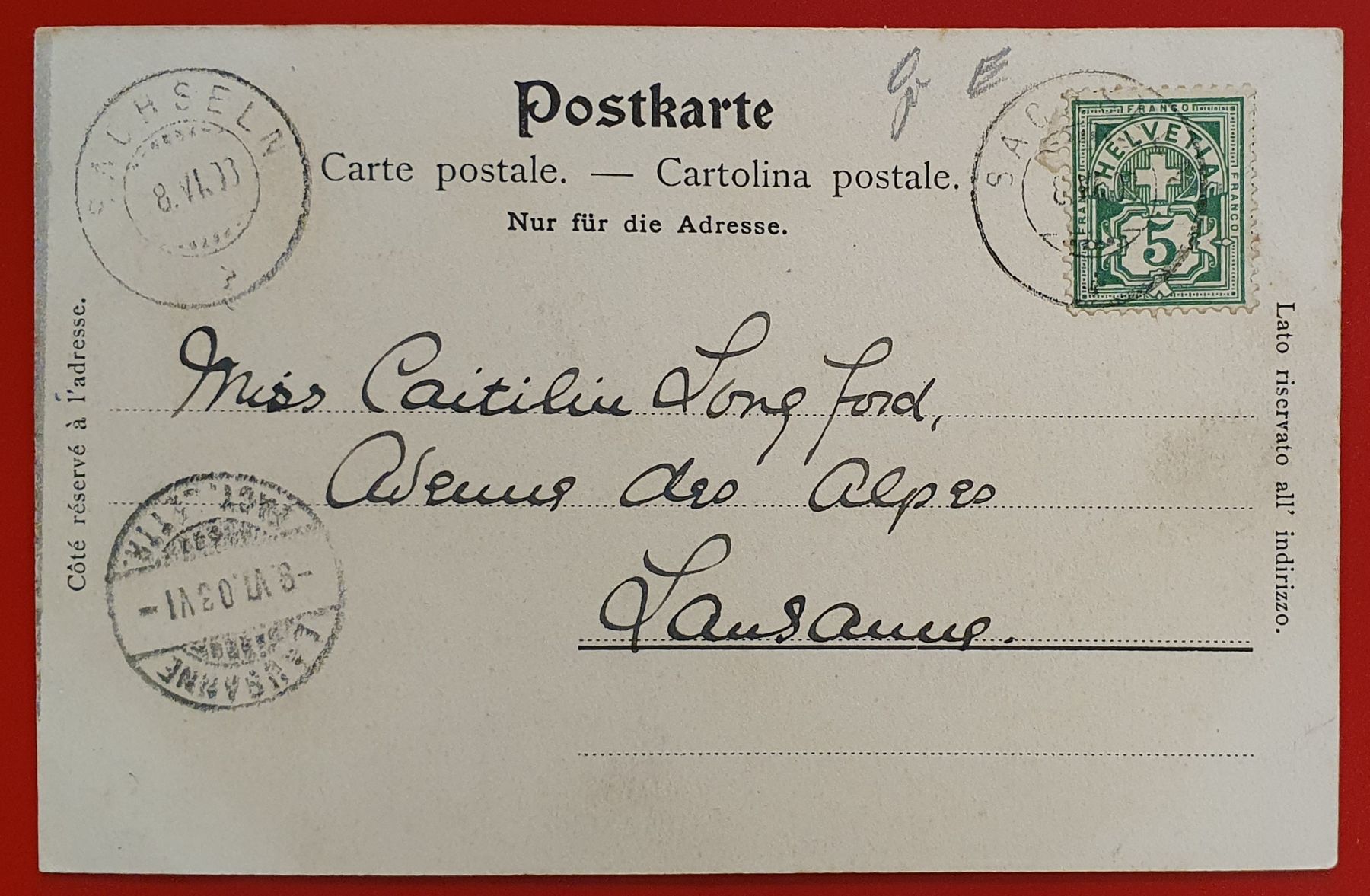 Cartoline postali: Flüeli-Ranft 1903, Am Weg nach Melchthal – Usato da Kreuzlingen venduto da Rschweiz1 1