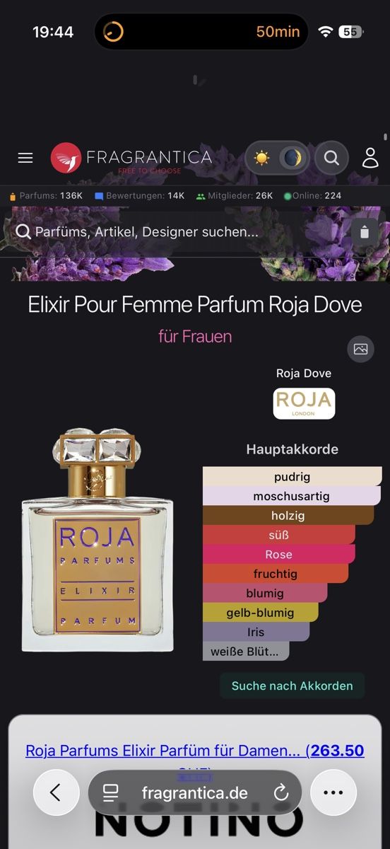 Profumi & Eau de Toilette: Roja Parfums Elixir Parfum for women , 2 ml – Usato da Sursee venduto da nst_czk2 1