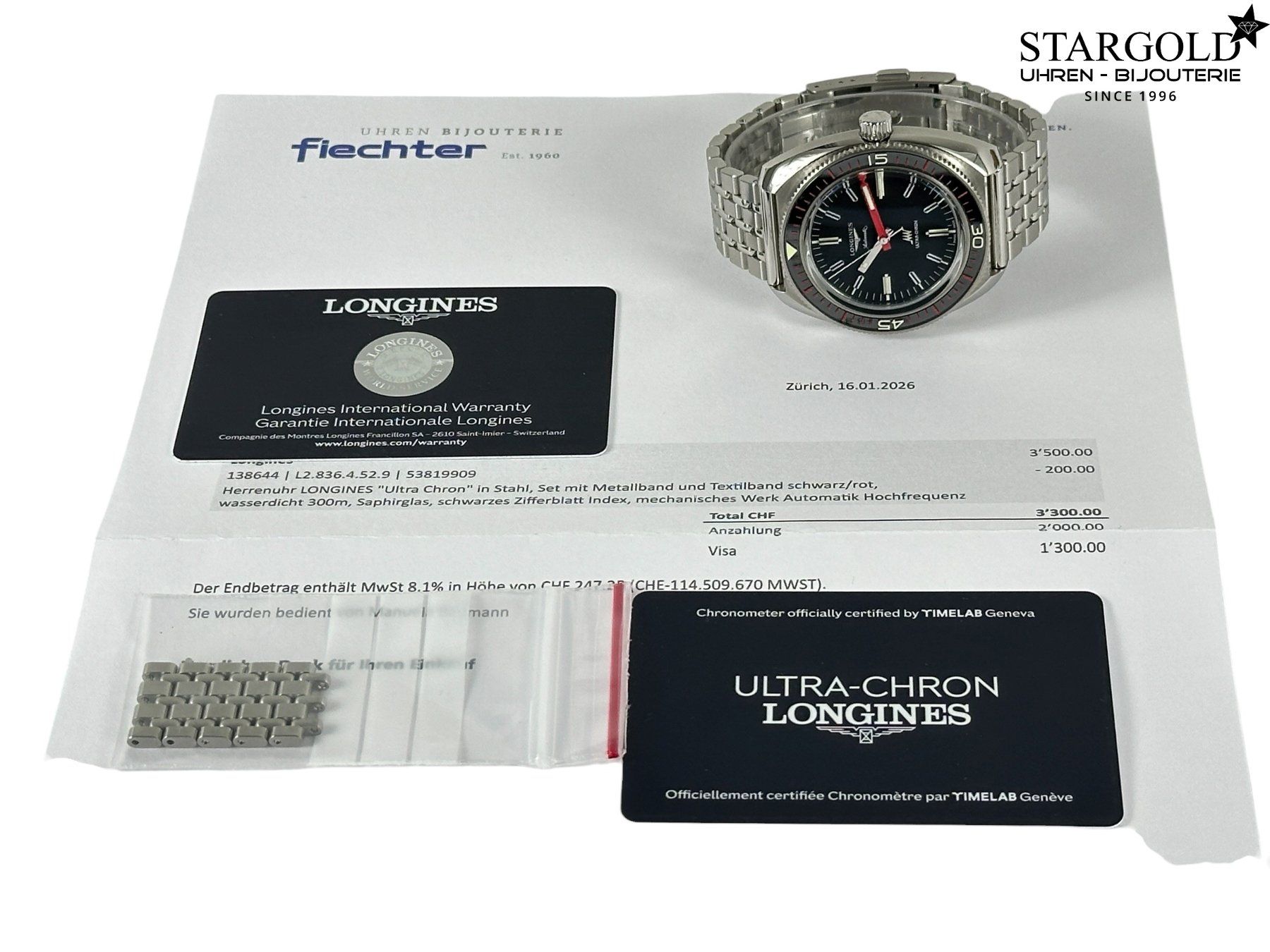 Longines Orologi: Longines Ultra-Chron - L28364529 – Usato da Zürich venduto da Stargold-Uhren 8