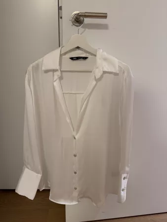 Damen Bluse Zara weiss langarm gebraucht