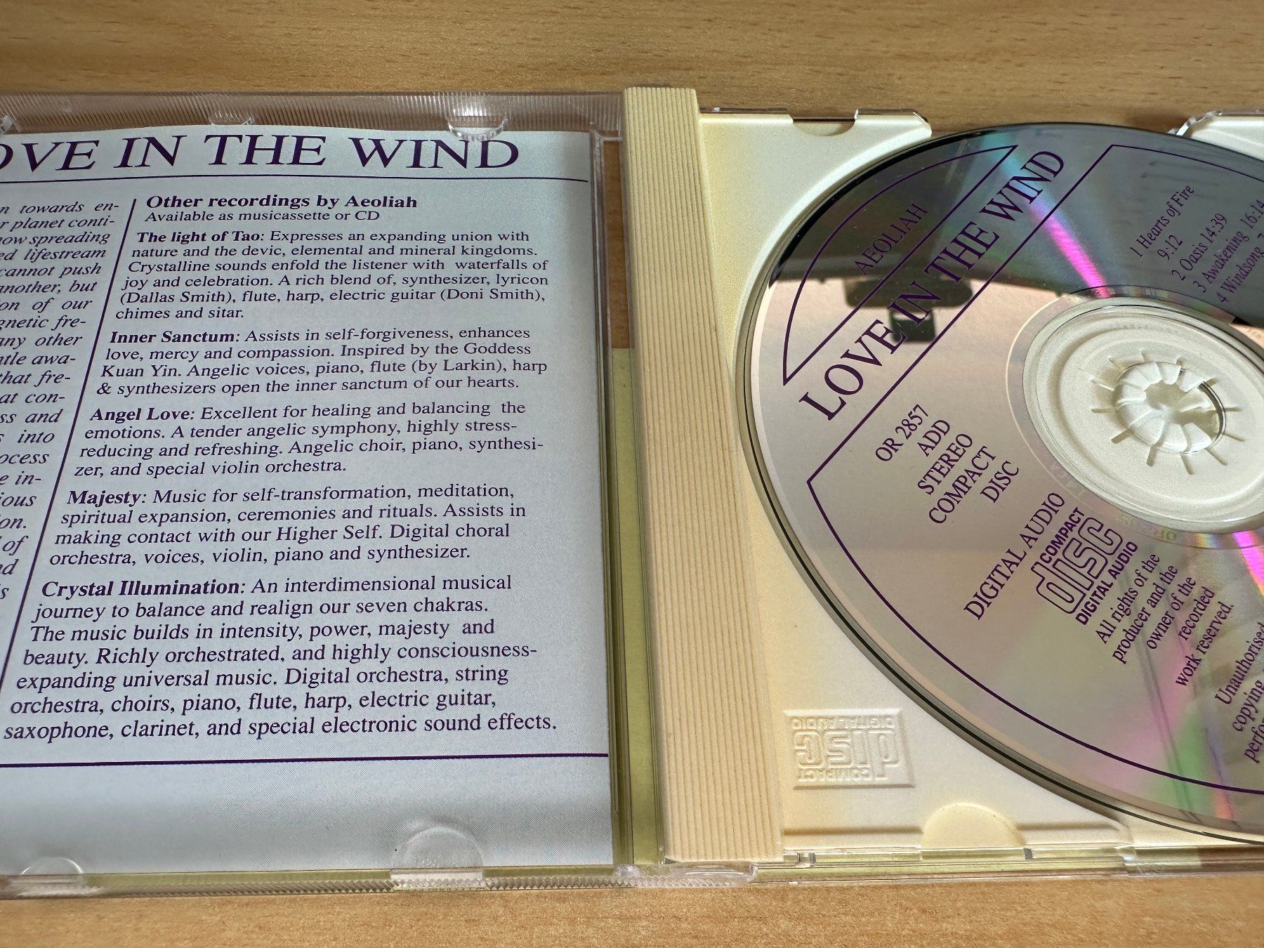 CD: Aeoliah – Love In The Wind – Usato da Rikon im Tösstal venduto da Alpenmutz 2