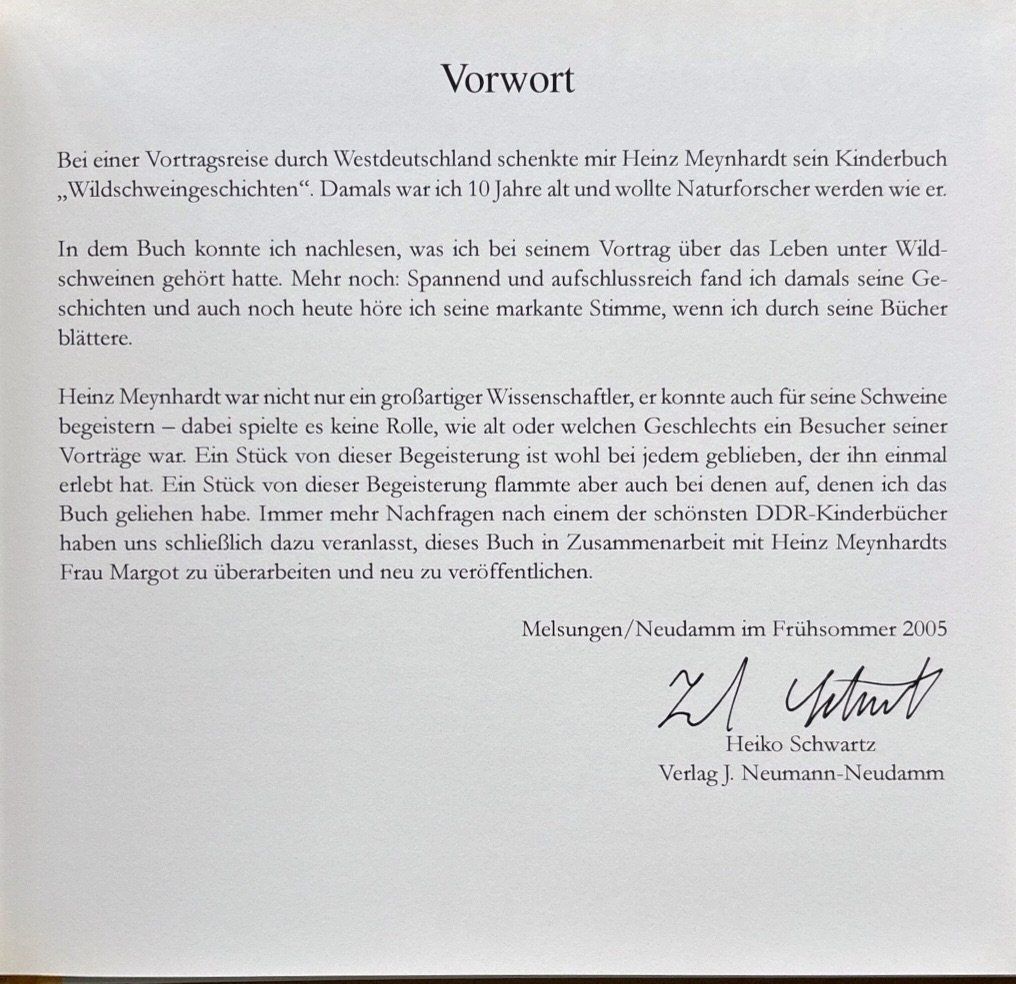 Libri: Meynhardt Heinz, Wildschweingeschichten – Nuovo (secondo la descrizione) da Sarnen venduto da Livres 3