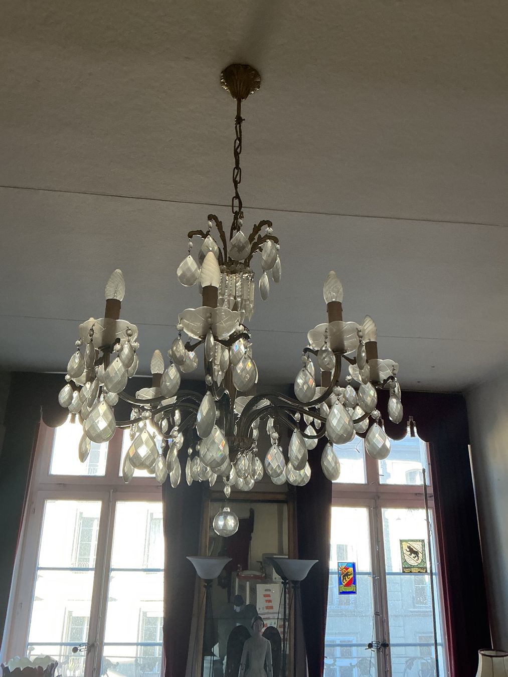 Lampadari & plafoniere: Grosser Leuchter mit schönem Behang – Usato da Bern venduto da vielerart 2