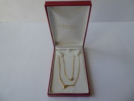 Collier mit Anhänger Fisch Gelbgold 18 Karat, 36cm, Brillant
