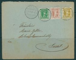 3 BRIEFE N. LIESTAL MIT U.A. DREI-FARBEN-FRANKATUR 1908 - R!
