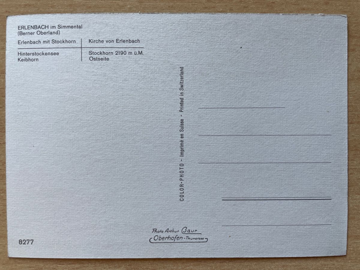 Ansichtskarten: Alte Ansichtskarte Erlenbach Simmental Stockhorn Kirche Berg – Gebraucht aus Neuhausen am Rheinfall von Arielle55 1