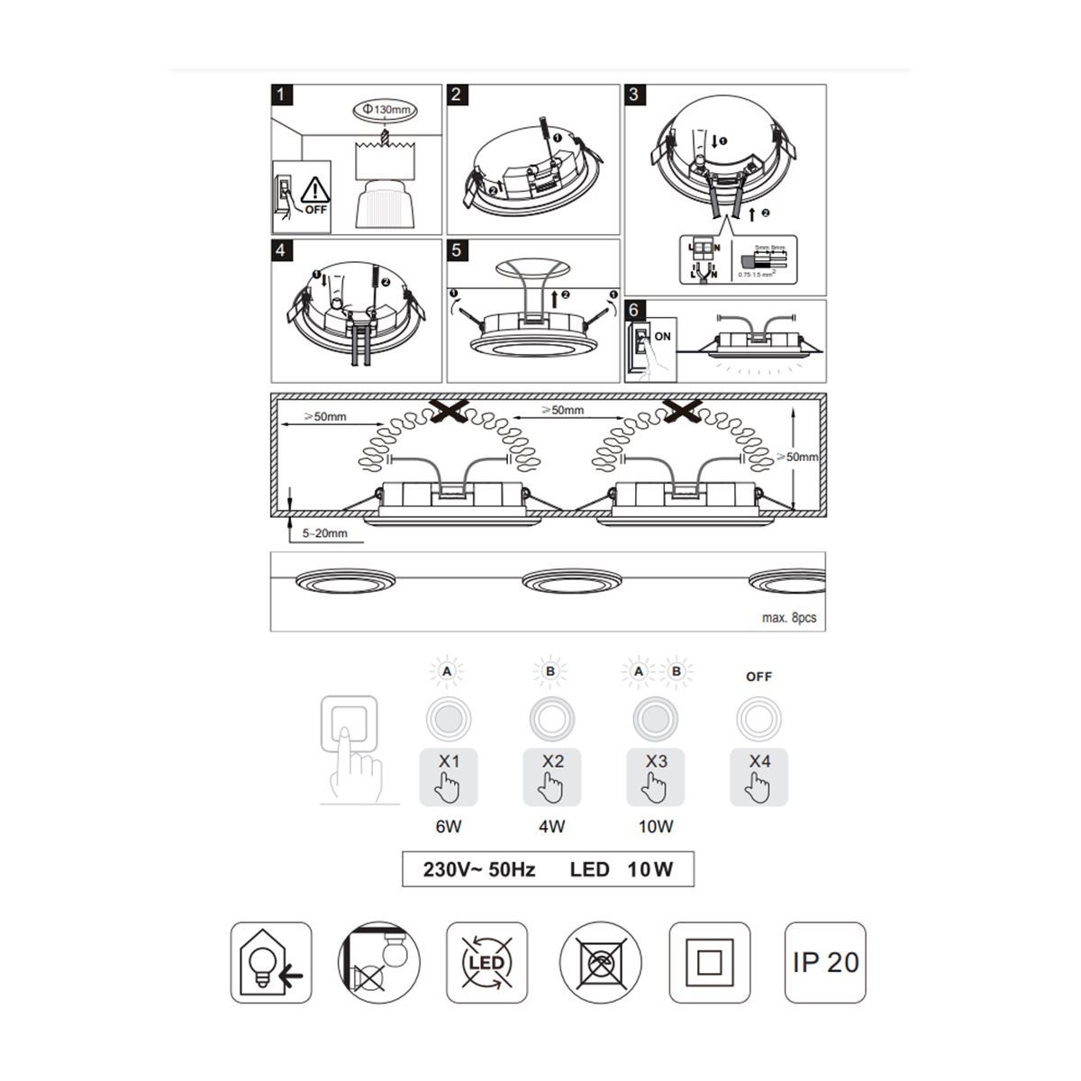 Lampade: LED Einbauleuchte, 1040 Lumen (3er Set) – Nuovo (secondo la descrizione) da Kreuzlingen venduto da Smart-Light 5
