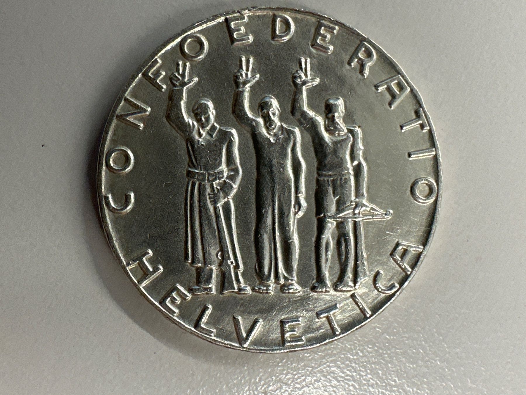 Alle Münzen: 5 Fr.  Silber Schweiz Bundesfeier 1941 – Gebraucht aus Herisau von herau