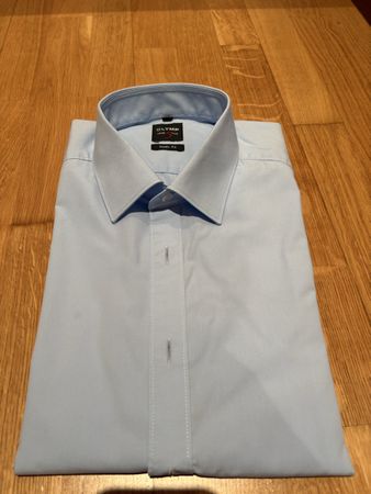 Hellblaues Olymp Langarm Hemd