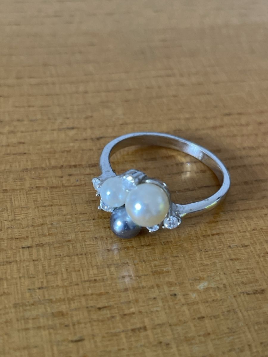 Ringe: Ring Silber Perlen und Zirkonia – Gebraucht aus Fribourg von Mymikrakra01 1