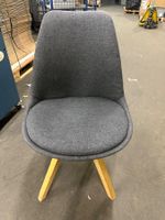 Moderner Esszimmerstuhl / Designstuhl – grau mit Holzbeinen