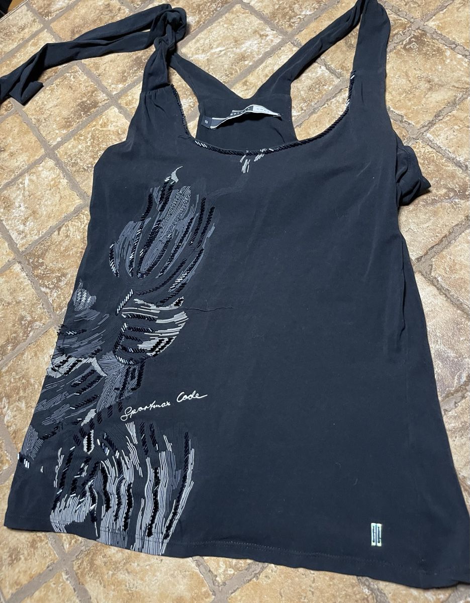 Sportmax Tops: Top nero elegante Sportmax Code,decorato biser – Neuf (Voir description) à Gordevio par LanaZimm