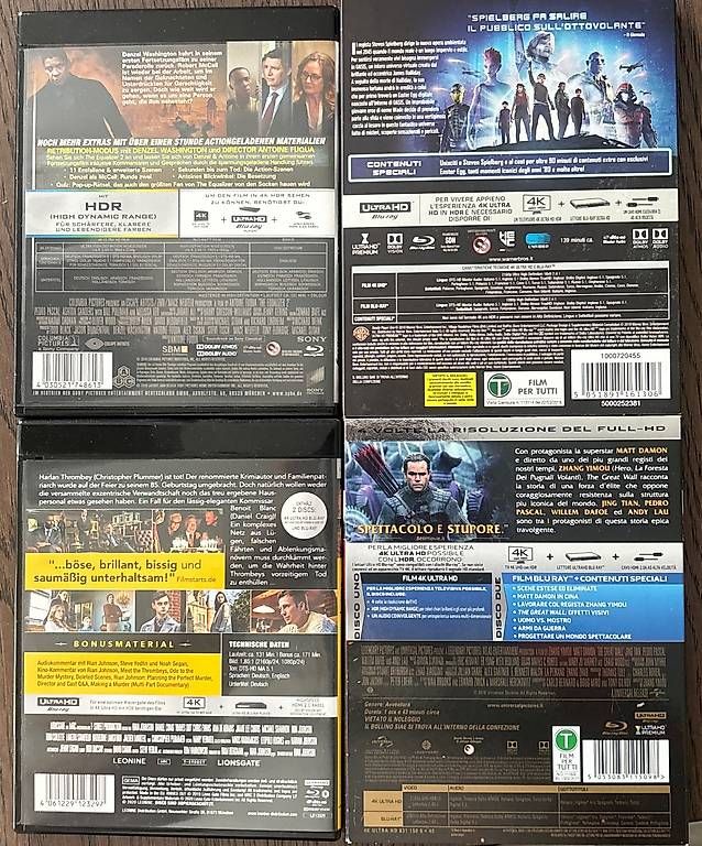 Tutti i DVDs: 13x4K/UHD Filme Sammlung – Usato da Winterthur venduto da Geilotime 1