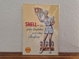 Blechschild Shell Tankstelle Tanksäule Limitiert 2001 Blech