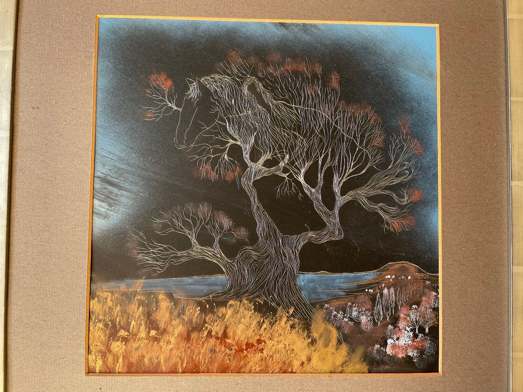 Dipinti: Oelbild Traumlandschaft mit Pferd und Baum – Usato da Oberrieden venduto da PEGNE 3