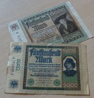 DR ++ 2x 5000 Mark 1922 (2 Typen)