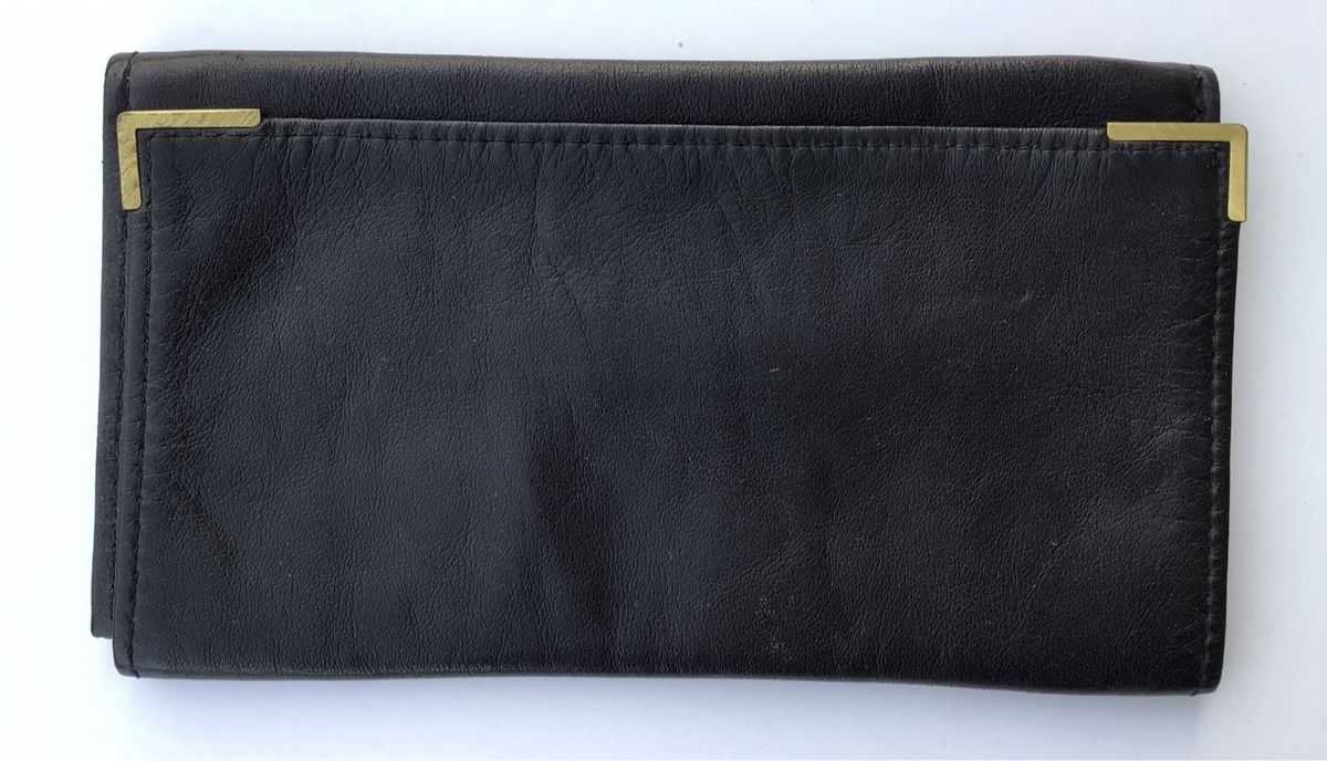 Portafogli: Brieftasche aus feinem schwarzen Leder – Usato da Ennetbaden venduto da Nab2012