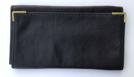 Brieftasche aus feinem schwarzen Leder