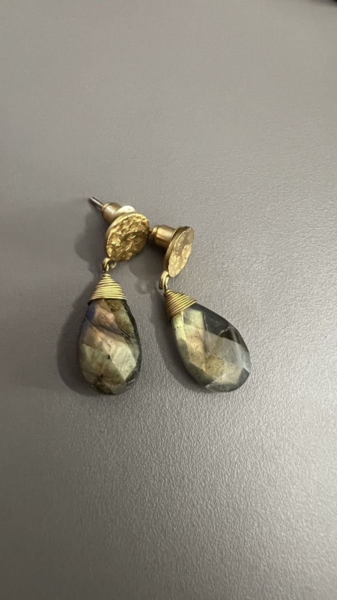 Orecchini pendenti & Orecchini a lobo: Wunderschoene Ohrhaenger mit Labradorit Gold Look, neu! – Nuovo (secondo la descrizione) da Thalheim venduto da mavilim