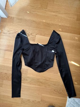 Schwarzes Langarm Korsett Gr. XS