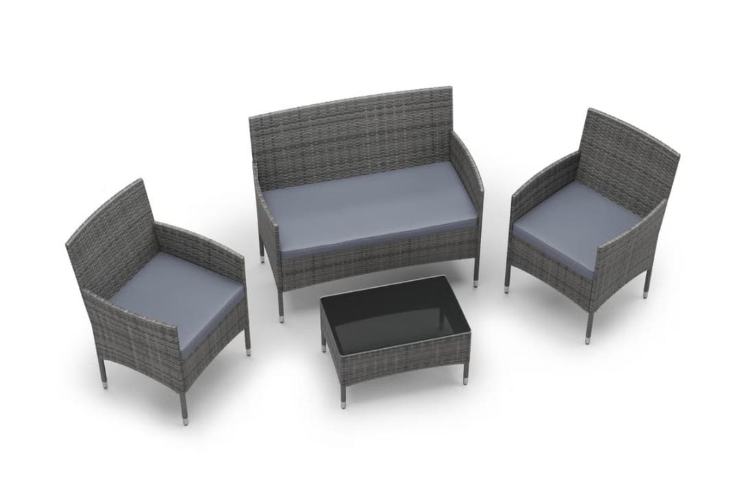 Set di tavolo e panche: Gartenset Rattan MALIA grau/anthrazit – Nuovo e nell'imballaggio originale da Dorf venduto da Messer-Schweiz 2