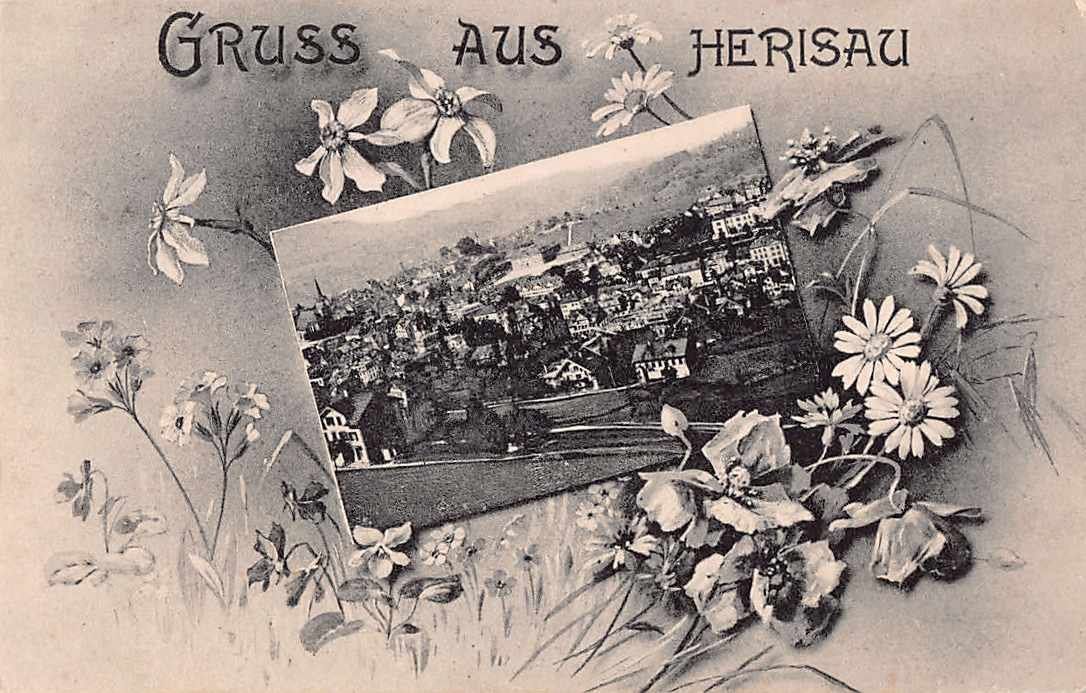 Cartoline postali: Gruss aus HERISAU schöne uralte Ansichtskarte 22.7.1906 – Usato da Lufingen venduto da TopAnsichtskarten