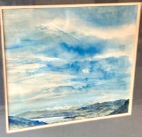 💚ANTIKES AQUARELL SEELANDSCHAFT KUNZ GOLDRAHMEN🇨🇭SAMMLUNG