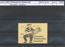 1984 Volksbräuche, Markenheft "chromgelb", ** postfrisch