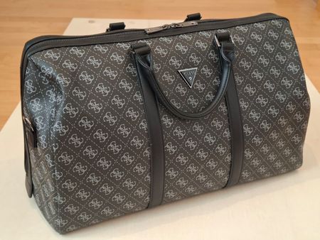 Guess Weekender-Reisetasche Mit Monogramm - schwarz-grau