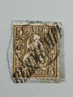 Sitzende Helvetia 5Rp, Schöner Stempel