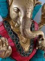 Schwere, kunstvolle Ganesha-Statue aus Messing
