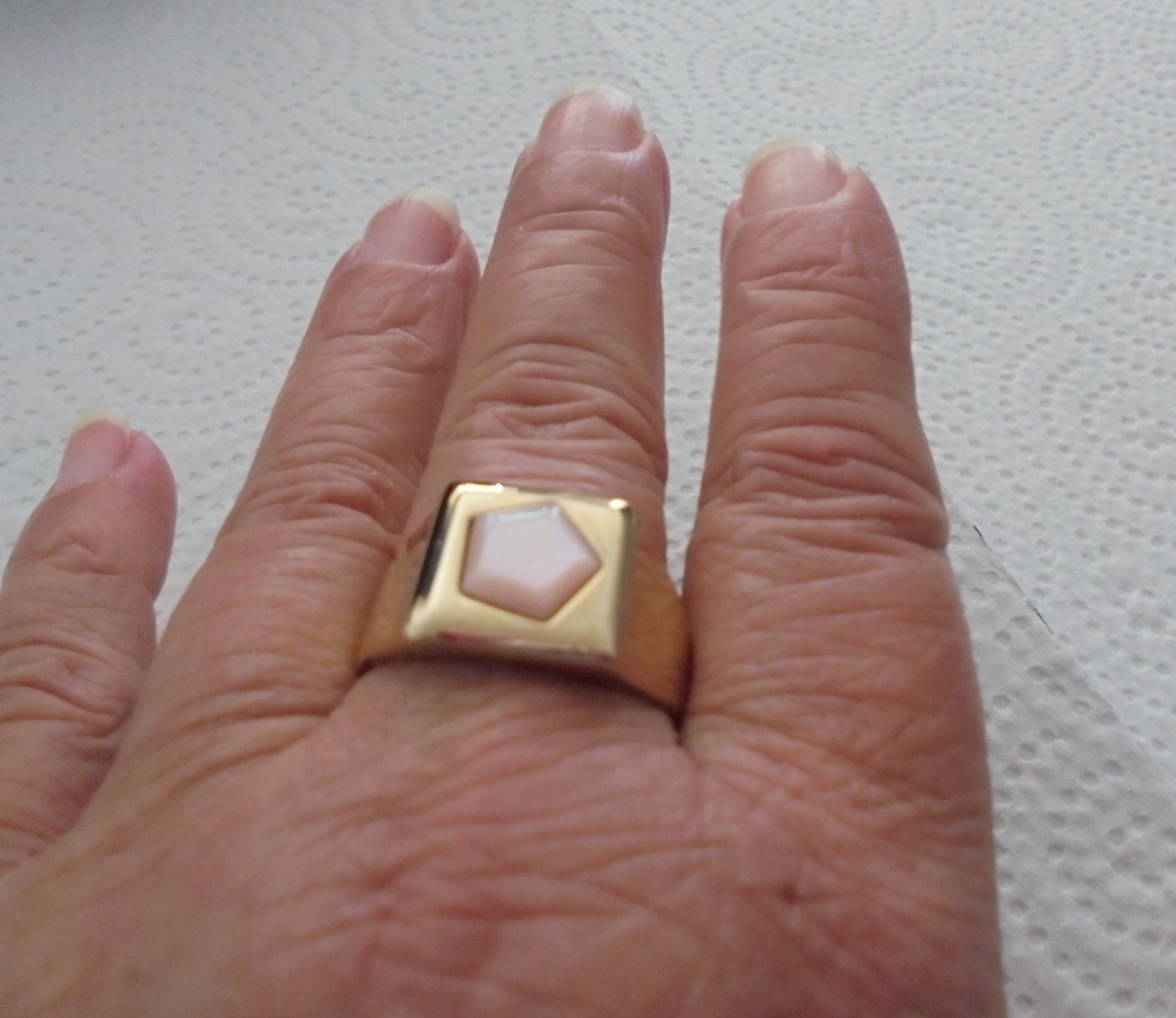 Anelli: Echtschmuck: Perlmutt-Silberring vergoldet / 56 – Nuovo (secondo la descrizione) da Zuchwil venduto da maumauchi 6
